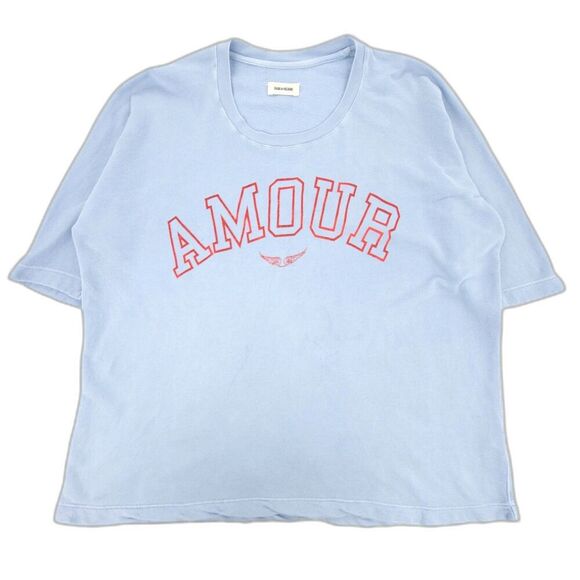 ZADIG & VOLTAIRE Portland Amour Outline Sweatshirt Athleisure Pullover Sweater - Picture 1 of 8